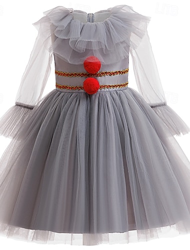  Jurken Kostuum Fancy kostuum Clown Pennywise Het Verschrikking Eng kostuum Kinderen Voor meisjes Halloween Carnaval Feest Prestatie Aankleden