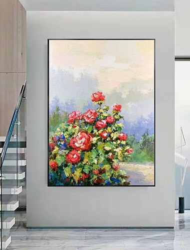  Peinture à l'huile faite à la main sur toile, décoration murale, paysage floral moderne, pour la décoration intérieure, peinture roulée, sans cadre, non tendue