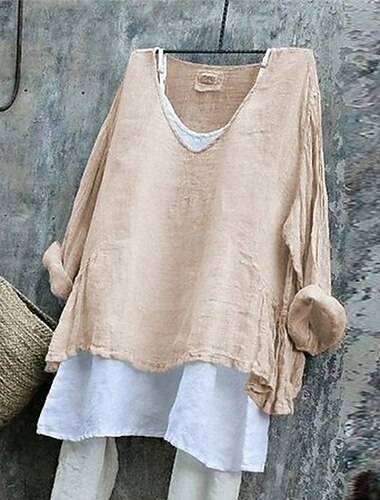  Per donna Maglietta Semplice Moda Moderno Manica Corta Scollo a V Top Regolari Quotidiano Uscire Bianco Blu Grigio Primavera Autunno