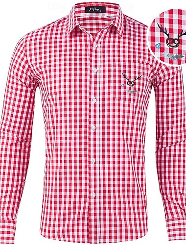 Oktoberfest Kratka Koszula Lederhosen Precel Odcisk jelenia bawarski Niemiecki Łąki Męskie Karnawał Festiwal Piwa Tkanina w stylu tradycyjnym Koszula