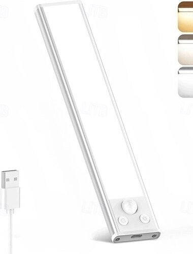  Světlo s pohybovým senzorem, stmívatelné světlo do skříně se 3 teplotami barev, dobíjecí světlo pod skříňku s USB, magnetická tyčová noční lampa do kuchyně, ložnice, šatní skříně, na schody, do chodby