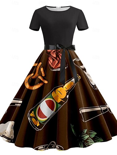  Oktoberfest Bier Kleid Bayerisch München Deutsch Grafik Für Damen Erwachsene Karneval Oktoberfestbier 3D-Druck Party