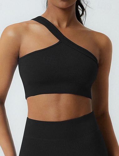  Women's Yoga Bra Sports Tank Top Pilates Bra Underwear Lightwear Breathable Wirefree Padded Solid / Plain Color Sport Activewear Black White Gym Pilates Running