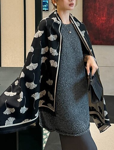  Per donna Sciarpa rettangolare Sciarpe da donna Streetwear Quotidiano Data Grigio Nero Rosso Sciarpa Stampa