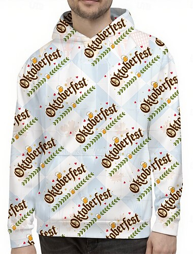  Oktoberfest Pivo Preclík Kapuce Pullover Bavorský Mnichov němčina Grafika Pro Pánské Dospělé Karneval Pivo Oktoberfest 3D tisk Párty Běžné / Denní