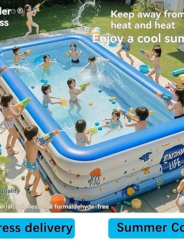  Piscine gonflable pour adultes avec outils de gonflage gratuits, grand plaisir aquatique extérieur pour la maison et la famille, jeu de week-end, jeu d'eau d'été