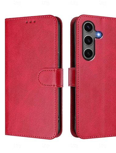  telefon Ügy Kompatibilitás Samsung Galaxy S25 S25 Plus S25 Ultra S24 S24 Ultra Plus S24 FE A55 5G A53 A52 Pénztárca kártya tok Állvánnyal Teljes testvédő csuklópánttal Retro TPU PU bőr