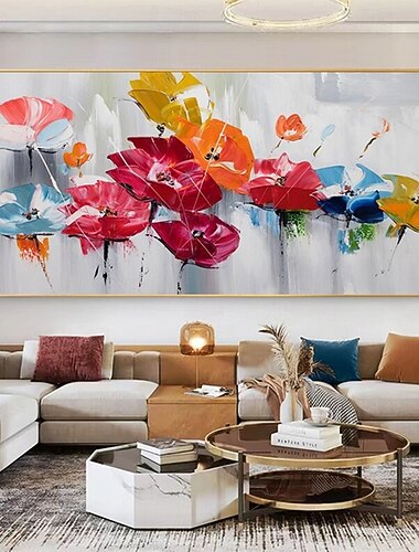  håndlaget oljemaleri lerret veggkunst dekorasjon abstrakt peonblomst for hjemmedekor rullet rammeløs ustrukket maleri