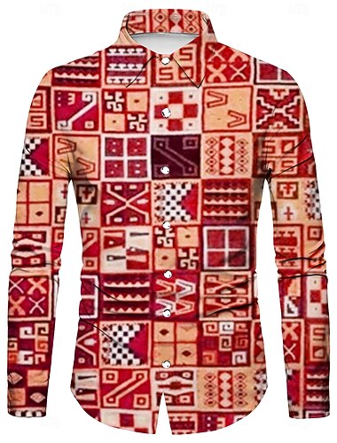  Retro Antiguo Años 70 Camisas Disco Geométrico Psicodélico Disfraz Hombre Víspera de Todos los Santos Carnaval Festival de Música Desfile del orgullo Fiesta temática retro Adulto Camisas
