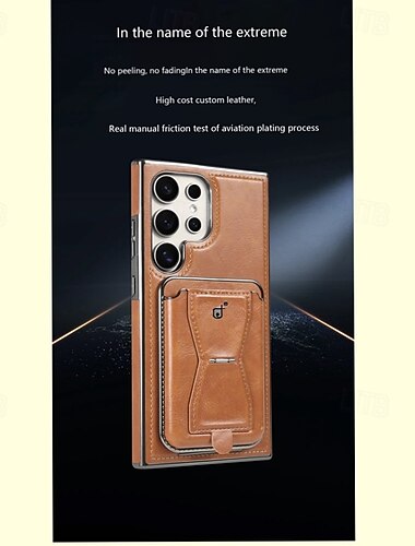  telefon Etui Til Samsung Galaxy S25 S25 Plus S25 Ultra S24 S24 Ultra Plus S23 Ultra Plus Bagcover Med stativ Kortplads Stødsikker Kontor / Business TPU PU Læder