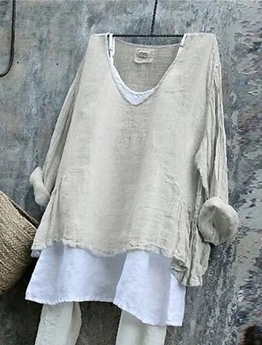  Per donna Maglietta Semplice Moda Moderno Manica Corta Scollo a V Top Regolari Quotidiano Uscire Bianco Blu Grigio Primavera Autunno