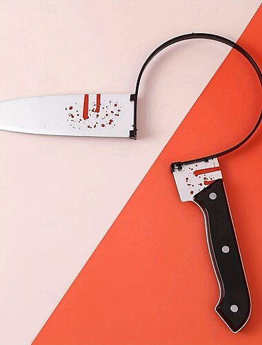  festliches Halloween-Partyspiel-Stirnband aus Kunststoff mit Messer – geeignet für Partys und Versammlungen – Partyzubehör für Damen