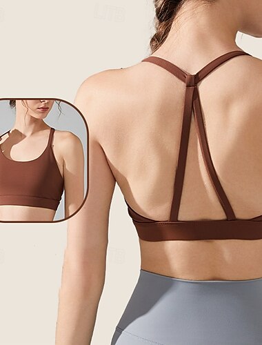  Per donna Canotte da allenamento Reggiseno sportivo Intimo / Maglia Intima Asciugatura Rapida Supporti alti Traspirante Senza fili Imbottito Colore Solido / Tinta Unita Sport Abbigliamento sportivo
