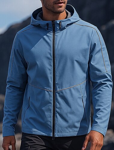  Miesten Tuulitakki Softshell-takki Vaellustakki Ulko- Vedenkestävä Tuulenkestävä Vaellusasut Vaellusvaatteet Kevät Syksy Topit Telttailu / Retkely / Luolailu Juoksu Yhtenäinen väri Musta Sininen