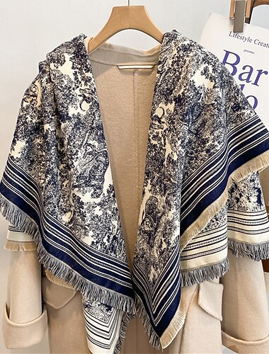  Per donna Sciarpa quadrata Streetwear Quotidiano Data Grigio Blu Cachi Sciarpa Animale Stampa