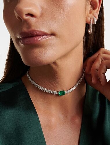  Choker-kaulakorut Synteettinen timantti Tekojalokivi Naisten Tyylikäs Vintage Perinteinen Häät Ympyrä Kaulakorut Käyttötarkoitus Häät Juhla Päivittäin