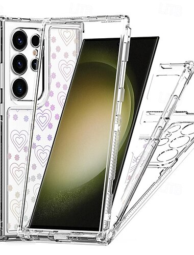  telefone Capinha Para Samsung Galaxy S25 S25 Edge S24 Ultra Plus S24 FE S23 A16 A55 5G A35 5G A25 A15 Capa traseira Transparente Antichoque Coração Borboleta TPU Acrílico PC