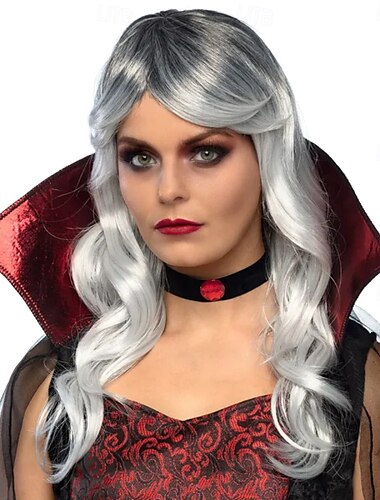  Vampiresse Wig for Halloween – Spooky Hair for Cosplay, Vampire Costume, Party, and Role Play Accessories
