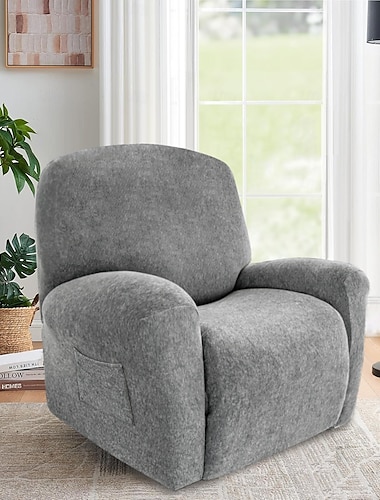  Cationic fabric Recliner Chair Covers Stretch Jacquard Covers for Recliner Chair Recliner Slipcovers for Living Room Soft Recliner Protector with Pocket