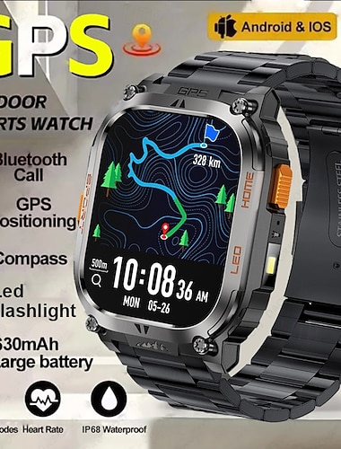  iMosi QX18 Smartklokke 2.01 tommers Smartklokke blåtann Skritteller Samtalepåminnelse Aktivitetsmonitor Kompatibel med Android iOS Unisex GPS Lang ventetid Håndfri bruk IP68 43mm Urkasse