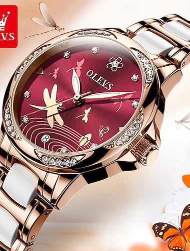  OLEVS Da donna Orologio meccanico Creativo Minimalista Moda Casual Automatico a Carica Automatica Luminoso Calendario Impermeabile Ceramica Guarda