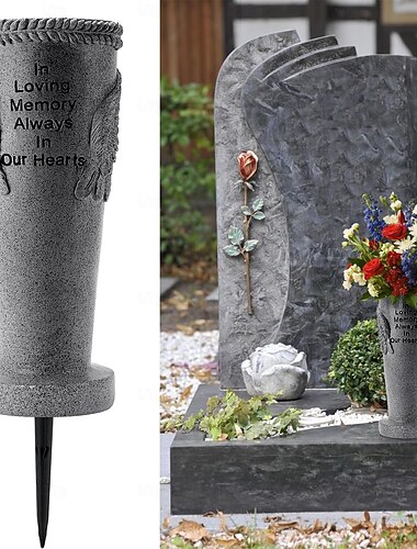  Blomstervase til kirkegårdsgrav, englevaser med pigge, markører til dekoration til mennesker eller kæledyr, havegaver til minde om en elsket