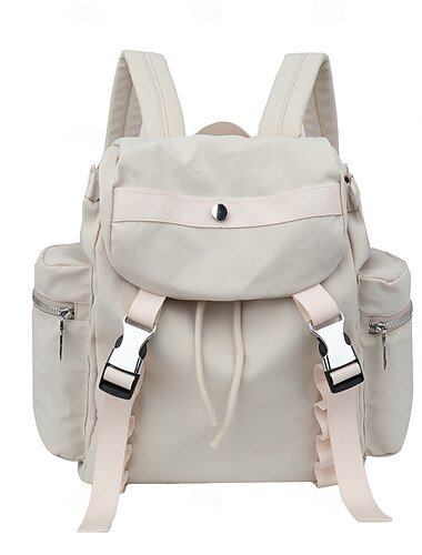  trendiger Rucksack mit Klappdeckel für Teenager-Mädchen – leichte, lässige Schultasche mit Schnallenriemen für den Schulanfang und den täglichen Gebrauch