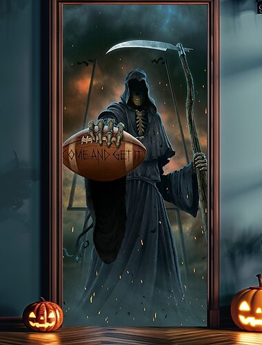 Cubiertas de puerta de Halloween Ven y cógelo de Vincent Hie Tapiz de puerta Decoración de cortina de puerta Fondo Banner de puerta para puerta principal Casa de campo Fiesta de vacaciones