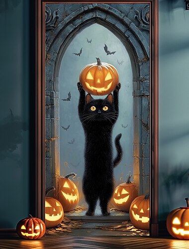  Halloween Deur Covers Deur Wandtapijt Deur Gordijn Decoratie Achtergrond Deur Banner voor Voordeur Boerderij Feestdagen Party Binnen Buiten Decor Benodigdheden