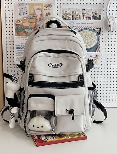  děti Chlapecké Dívčí batoh Školní taška Školní batoh Bookbag Škola Denní cestování Nylon Nastavitelná Velká kapacita Lehká váha Zip Černá Bílá Rubínově červená