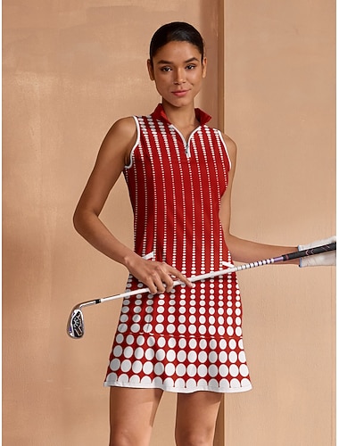  בגדי ריקוד נשים שמלת גולף אדום ללא שרוולים שמלות נשים בגדי גולף בגדי תלבושות ללבוש ביגוד