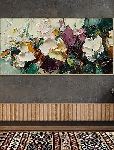  handgemaakte olieverfschilderij canvas wanddecoratie moderne dikke mes abstracte textuur voor woonkamer woondecoratie gespannen frame hangende schilderij/opgerold canvas (geen lijst)