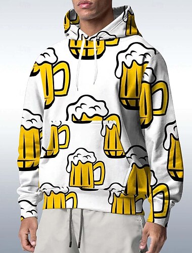  オクトーバーフェスト ビール パーカー Pullover バイエルン ミュンヘン ドイツ語 グラフィック柄 用途 カップル用 男性用 女性用 成人 カーニバル オクトーバーフェスト 3Dプリント パーティー カジュアル／普段着