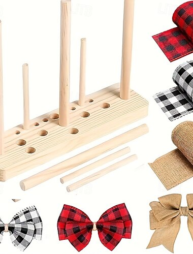  Инструмент для изготовления бантов из лент, принадлежности для рукоделия - набор из 9 инструментов для изготовления бантов из бревен - простой деревянный инструмент для изготовления бантов и венков из