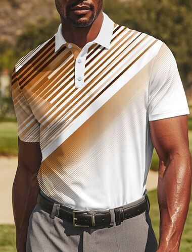  Per uomo Golf Linea Polo Polo Sportivi Manica Corta Magliette polo Camicie con Colletto Casual Athleisure Bottoni Estate Blu Viola Arancione