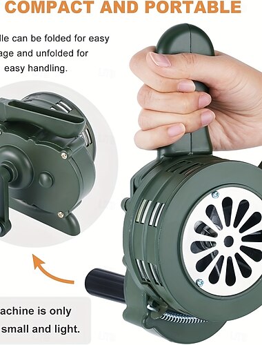  1 Handkurbelalarm - faltbarer Notfall-Sicherheitsalarm für Zuhause, Camping &Bergbau – keine Batterien erforderlich, tragbare laute Sirene für Sicherheit im Innen- und Außenbereich, Alarmsystem für