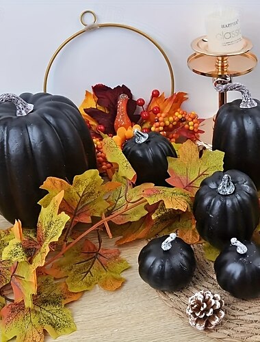  7-teiliges Set, Gartenfest-Dekoration, 7-teiliges simuliertes Kürbismodell, künstliches Gemüse, Basteln, Heim, Geburtstag, Hochzeit, Halloween-Dekoration, Party, Hausdekoration, perfektes