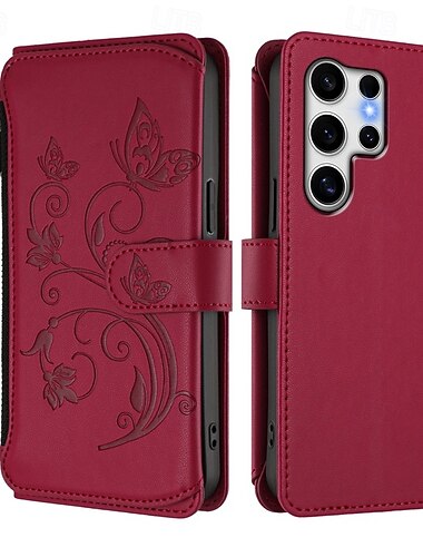  teléfono Funda Para Samsung galaxia S25 S25 Edge S24 S24 FE S23 Ultra Plus S22 Plus Ultra Tarjetas billetera con Soporte con correa de muñeca Ranura para tarjetas Retro TPU Cuero de PU