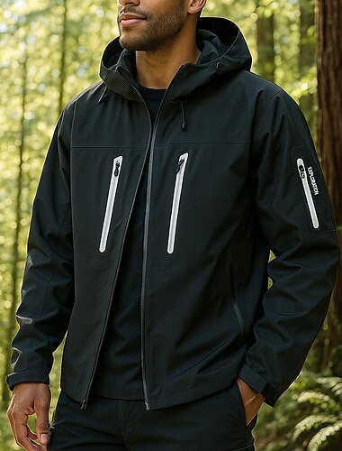  Men's Windbreaker Hiking Jacket rain coat Outdoor Waterproof Windproof Lightweight Hiking Outfits Hiking Clothes Spring Autumn / Fall Top Camping / Hiking / Caving Running Black Purple Green