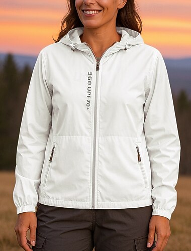  Dame Vindtæt jakke Softshell jakke Trekking-jakke Udendørs Solbeskyttelse Hurtigtørrende Letvægt Åndbart Vandretøj Vandretøj Forår Efterår Jakke Klatring Camping / Vandring / Grotteudforskning Løb