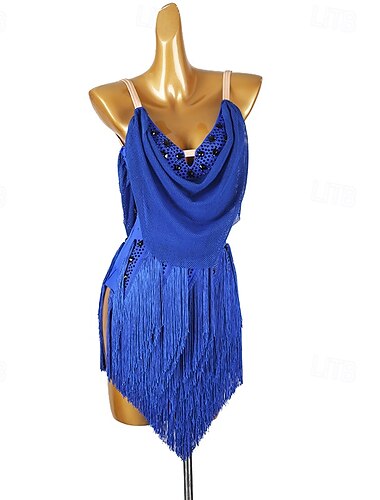  Latindans Kjole Dusk Krystall / Rhinestone Dame Ytelse Dagligdagstøy Ermeløs Spandex