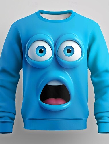 Per uomo Cartoni animati 3D Felpa Maglia Manica Lunga Felpa Girocollo Moda Cool Festa Stampa 3D Feste Abbigliamento casual alla moda Tutte le stagioni