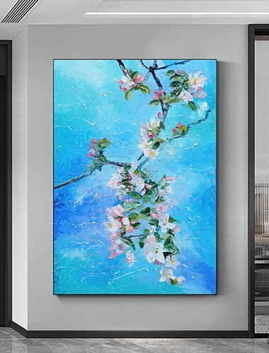  Ręcznie malowany obraz olejny na płótnie, dekoracja ścienna, nowoczesne abstrakcyjne kwiaty do wystroju domu, zwinięty, bez ramy, nierozciągnięty