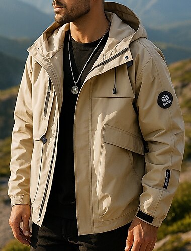  Per uomo Giacca a Vento Giacca softshell Esterno Impermeabile Antivento Abbigliamento da trekking Abbigliamento da trekking Primavera Autunno Top Campeggio / Escursionismo / Speleologia Corsa Tinta