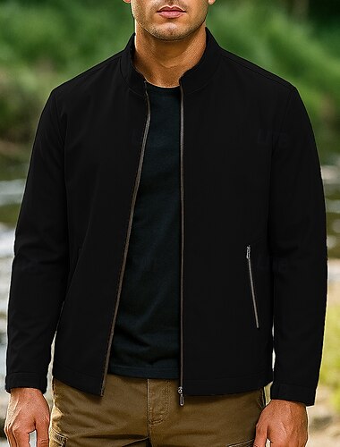  Men's Windbreaker Hiking Jacket rain coat Outdoor Thermal Waterproof Windproof Lightweight Hiking Outfits Hiking Clothes Spring Autumn / Fall Top Camping / Hiking / Caving Running Black Khaki Dark