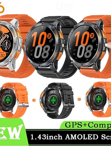  Nové prémiové GPS chytré hodinky s venkovním výškoměrem, barometrem a AMOLED displejem, vestavěnou GPS &kompas vojenské sportovní chytré hodinky pro muže