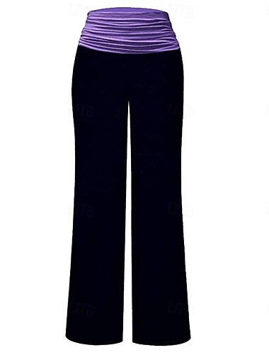  Femmes Jambe large Chinos Occasionnel Longueur complète Naturel Fleuri À pois Rayé in in france they say Pontalon wide leg Confortable Respirabilité Décontracté Quotidien Noir Rose Violet Noir-Blanc