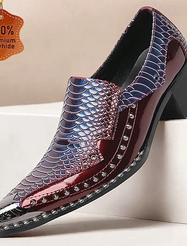  mocassini da uomo in pelle di coccodrillo bordeaux e blu – scarpe eleganti di lusso per uomini alla moda per eventi formali e serate fuori
