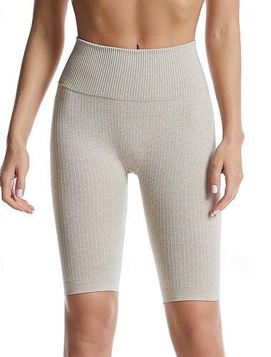  Dame Shorts Leggins Gade Afslappet Knælængde Høj Talje Vanlig Elastisk Talje Åndbarhed Elastisk Ferierejse Gade Dagligdagstøj Solbrændt Sort Lys Lyserød Lyserød Sommer Regulær