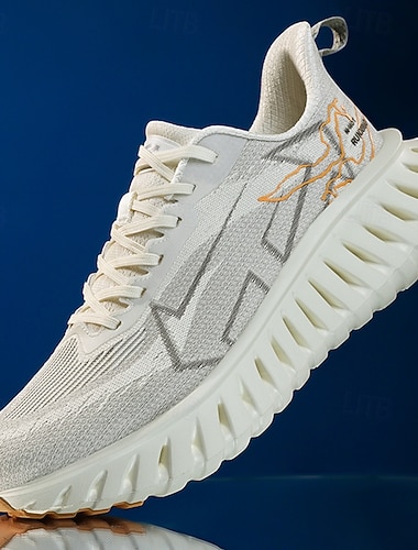  hvite atletiske joggesko for menn – lette løpesko med stilig design, perfekte for trening, sport og hverdagsaktiviteter